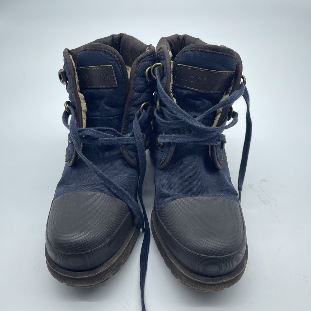 New Women's Lucky Brand Blue AKONN Quilted Booties Boots Size 8M